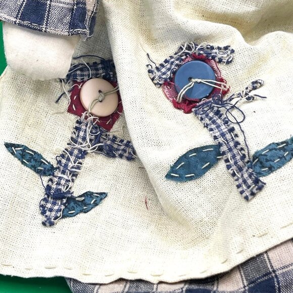 Vintage Handmade Cloth Doll Fabric Ragdoll Primitive Folk Art OOAK Country Décor - Picture 8 of 13